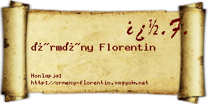 Örmény Florentin névjegykártya